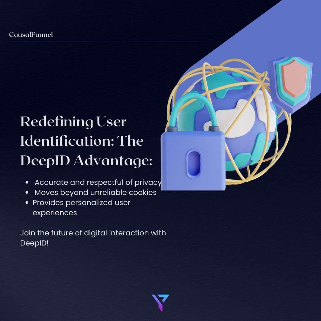 CausalFunnel's tweet photo. Say goodbye to outdated cookie tracking! Discover DeepID, the future of user identification that respects your privacy while ensuring accurate, personalized experiences. #CausalFunnel #CausalFunnelMagic #PrivacyFirst #DigitalInnovation #DeepID https://t.co/MWK67dUwmA