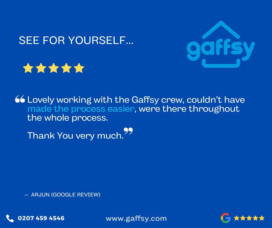 Thank you for your review, Arjun! 

Was a pleasure dealing with you throughout the whole process. 

Gaffsy, a house buyer you can trust.

#CustomerReviews #Property #cashbuyer #sellmyhome #webuyanyhome #sellmyhouse #propertybuyer