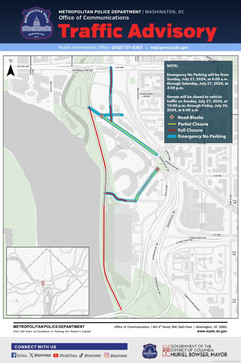 If you're driving into the District for your morning commute, please keep in mind the road closures in effect for a foreign dignitary visit this week 🚗🚙

Read more here: mpdc.dc.gov/release/update…

View the closures on our interactive map here: dcgis.maps.arcgis.com/apps/webappvie…
