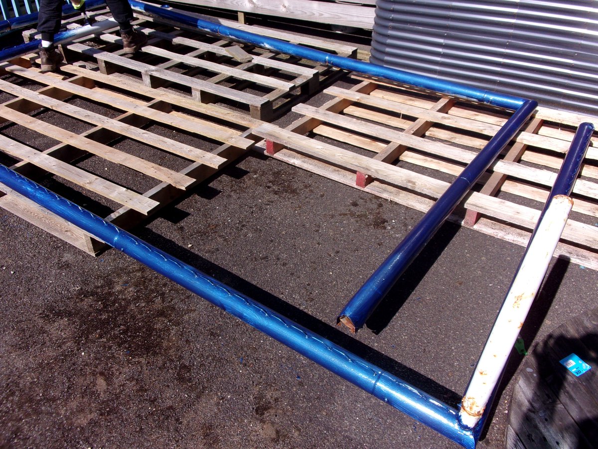 folkestoneshed's tweet image. We took our old football goals and made a sunshade. All we need is some sunshine now!!!