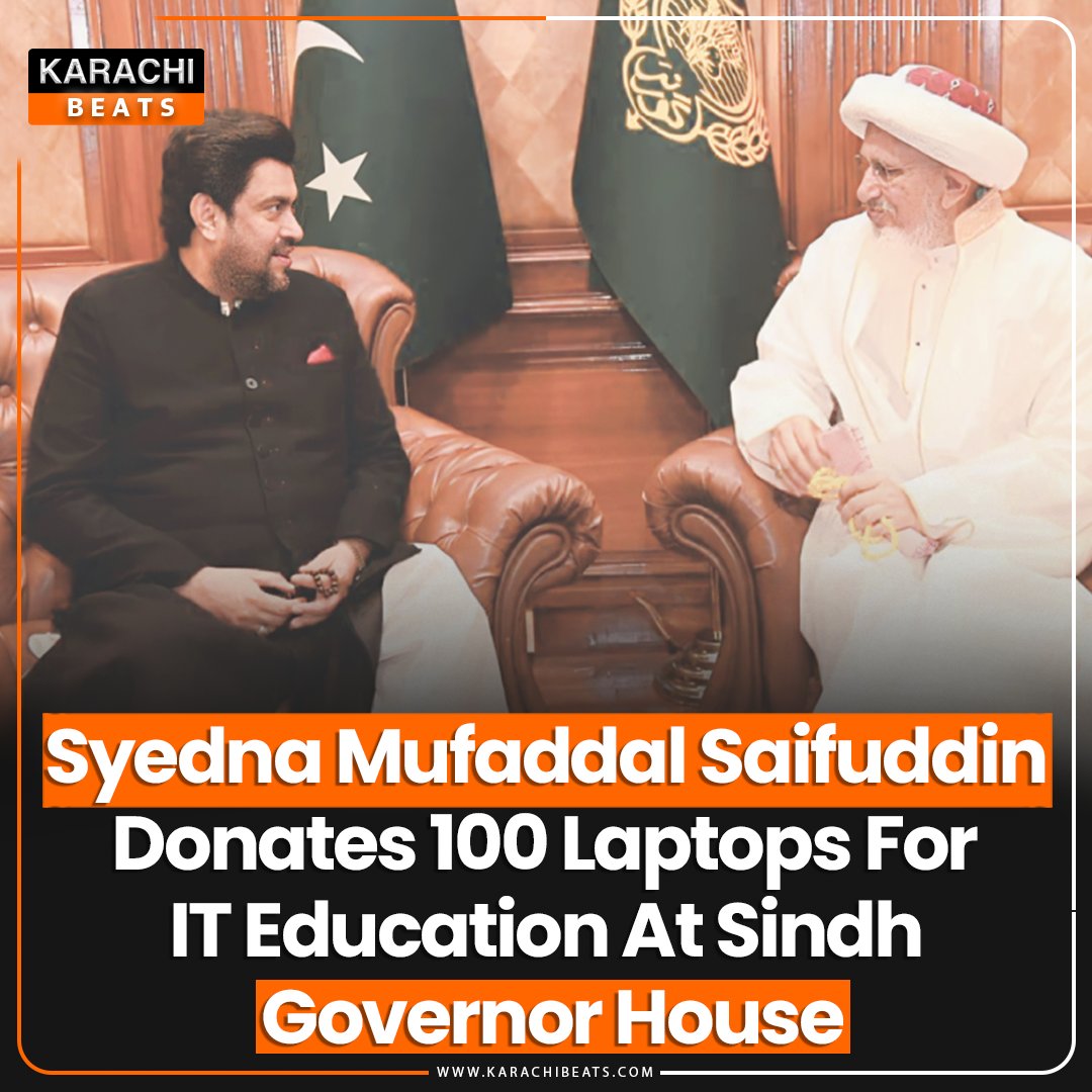KarachiiBeats's tweet photo. Syedna Mufaddal Saifuddin, spiritual leader of the Dawoodi Bohra community.

#KarachibBeats #karachi #DawoodiBohra #SyednaMufaddalSaifuddin #SindhGovernorHouse #ITClasses #Donation #CommunitySupport https://t.co/WO8QHKYBQy