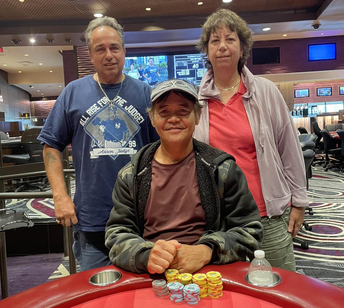 Tuesday's $80, $2K GTD NLH  had 21 players. Woody Bonarto took 1st prize of $668 in an ICM Chop. Winners' pic below.

The 6PM $130,$5K GTD NLH had 34 players. Lee Klosty took first prize of $2,250. 

Get the details at:
harrahspompanopoker.com/post/wednesday…