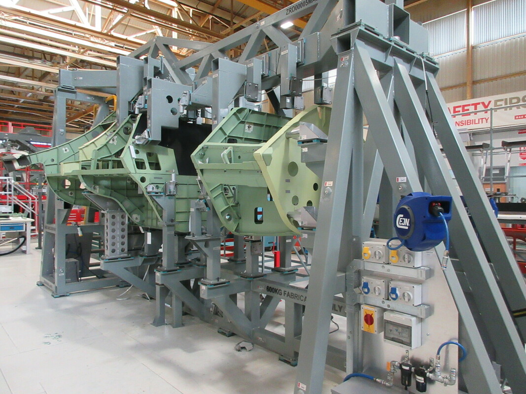 RAeSTimR's tweet image. Forward fuselage section of Tempest technology demonstrator comes together at BAE. Extensive UK supply chain involved in this project too, with 99% British suppliers. #FIA2024