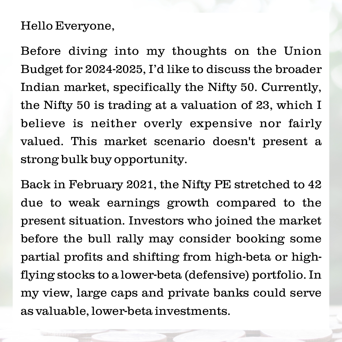 divamkjuneja's tweet photo. My opinion on UNION BUDGET 2024-25
.
.
.
.
.
.
.
.
.
.
#UnionBudget2024 #IndiaBudget2024 #EconomicGrowth #BudgetHighlights #TaxReforms #BudgetImpact #DivamKJuneja #DivamJuneja #financeplanner https://t.co/iExgYE32da