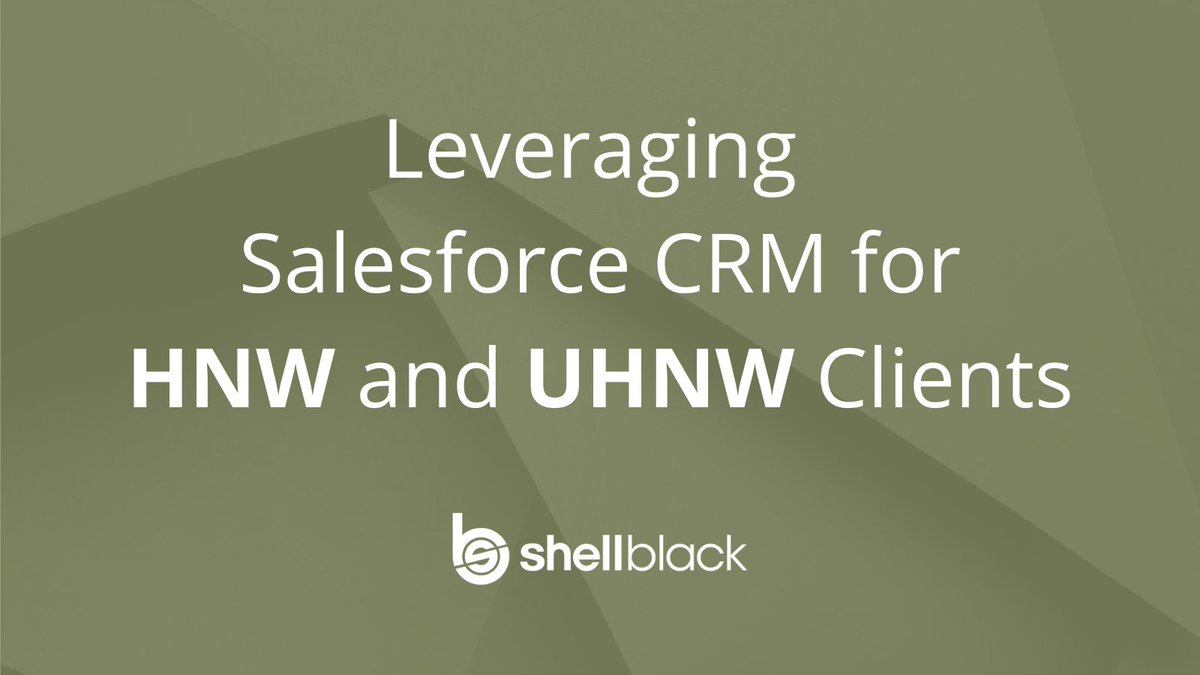 Read our latest blog post about leveraging #Salesforce FSC for HNW and UHNW Clients. Personalized service is the key to cultivating business in the industry’s fastest-growing segments. shellblack.com/wealth-managem…

#Advisor #WealthFirms #FINS #FinancialServicesCloud #FinancialServices