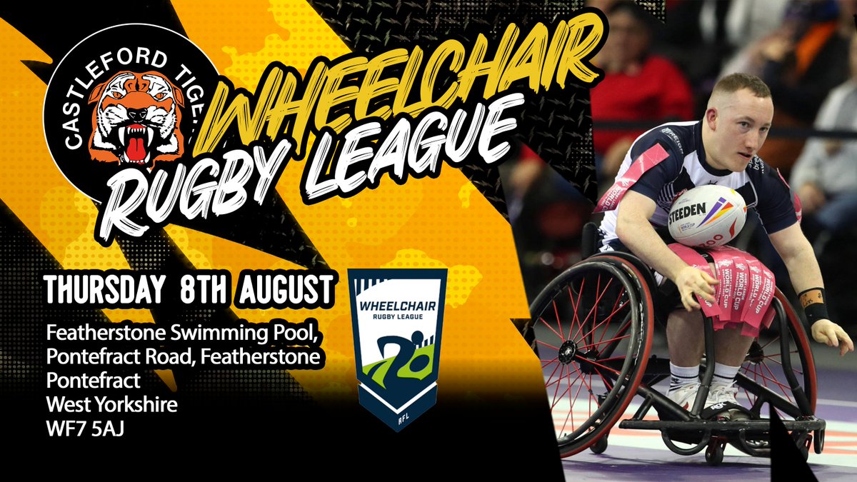 CTRLFC's tweet photo. 🏉 The Tigers are launching brand new Wheelchair Rugby League sessions!

No experience necessary! Our first taster session on Thursday 8th August!

Register your interest: https://t.co/oj96LMh3H0

#COYF https://t.co/chDlDxPdEK