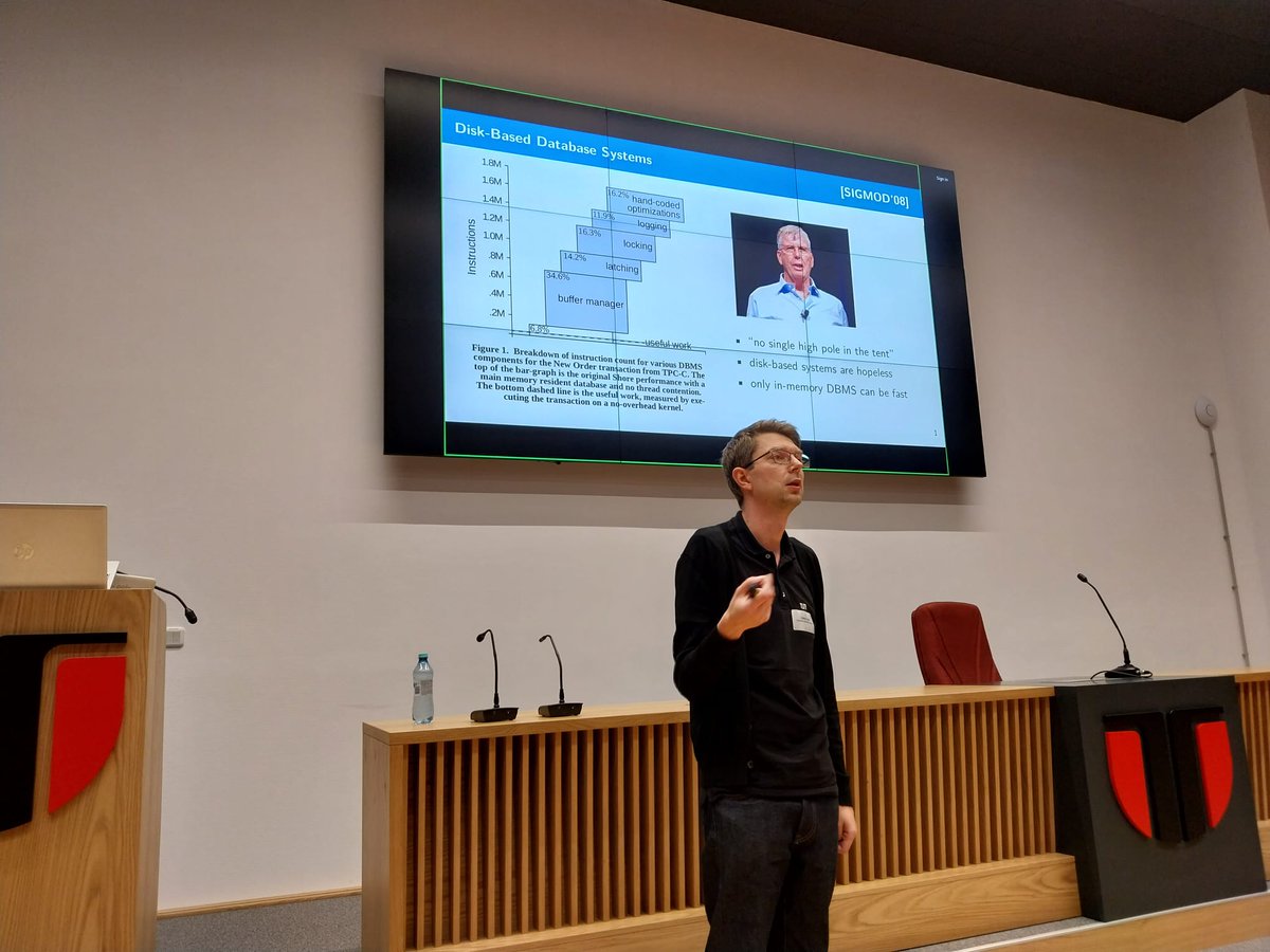 vldb_ssc's tweet image. Viktor Leis ending the day with a 💥 & starting the lecture block on Cloud Storage and Co-Design with an engaging talk on SSD-Optimized Storage Engines/Cost-Driven System Design in the Cloud.