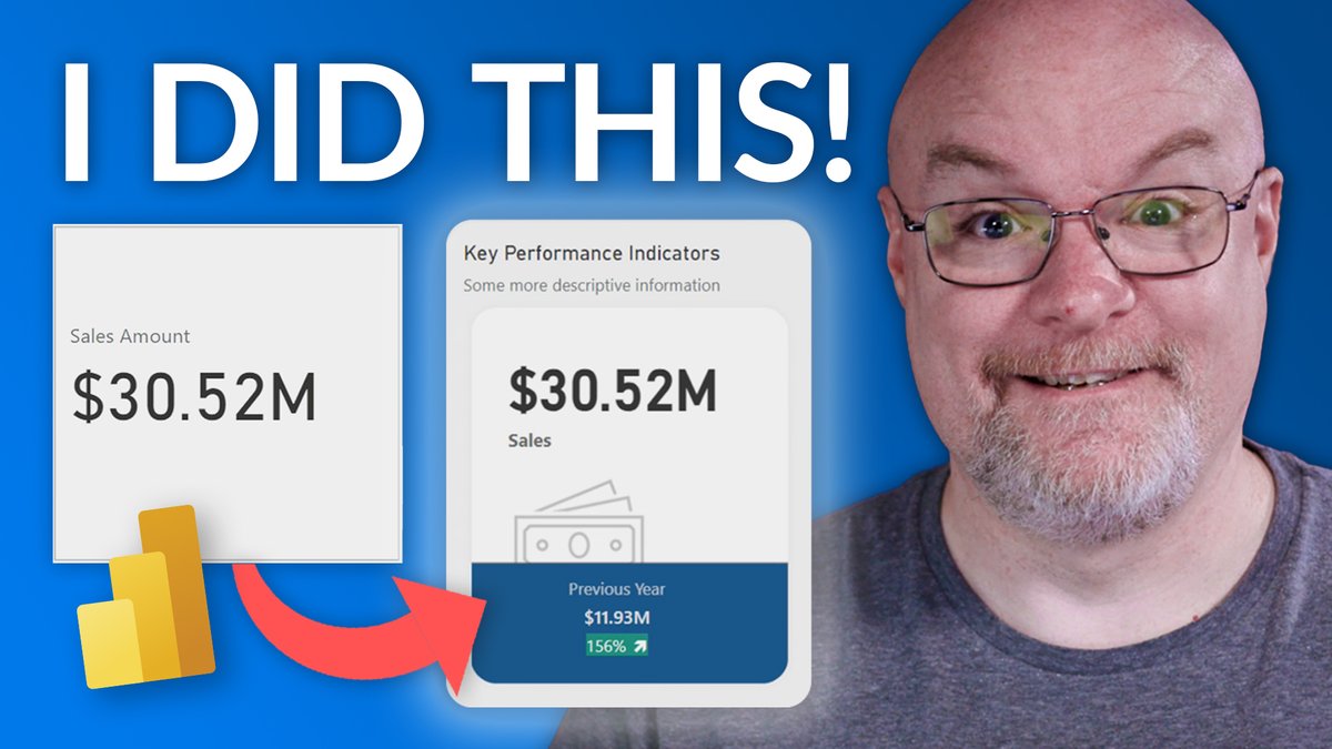 GuyInACube's tweet photo. Ready to take the #PowerBI card visual to the next level? @awsaxton tinkers to get it to look just right. It's a lot of customization but the outcome is way better than the starting point.

Watch on YouTube - https://t.co/QCgOLp2qWZ https://t.co/dOnvu3j0f7