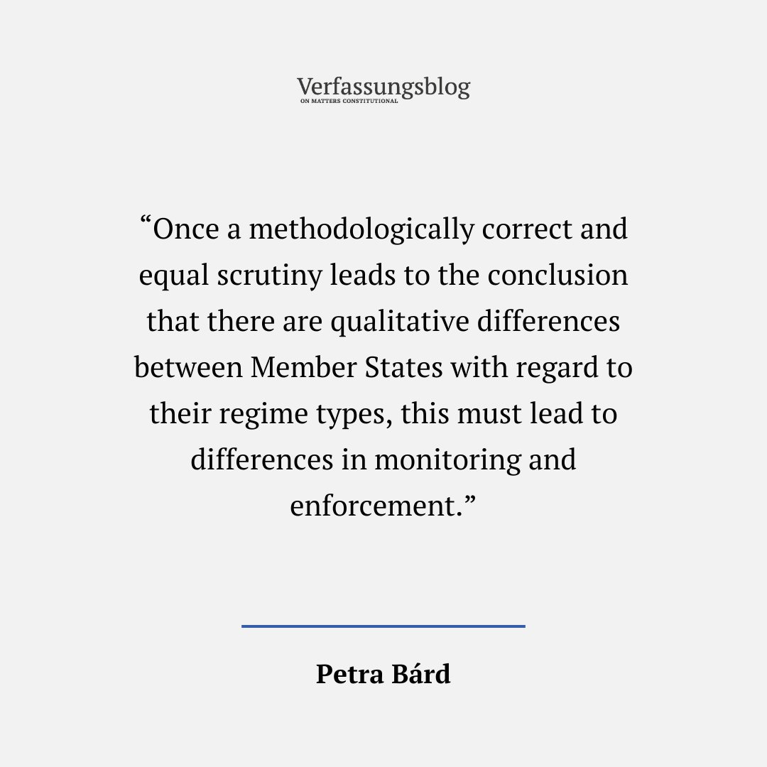 Today, the EC issued its 5th Annual Rule of Law Report.  

However, the Report doesn't differentiate between democracies and other hybrid regimes.  

PETRA BÁRD proposes seven steps to improve the Commission’s monitoring exercise:

verfassungsblog.de/aristotle-in-t…