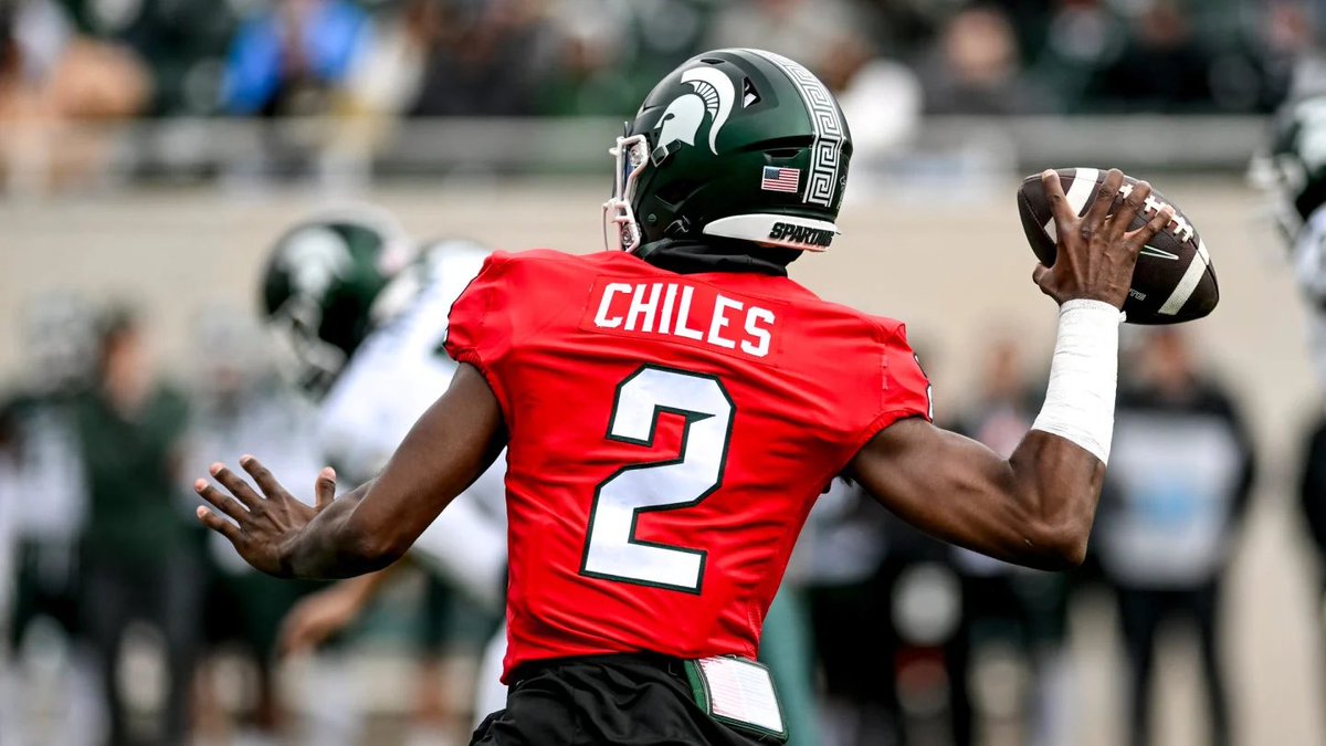 FitzManMSU's tweet photo. NEW: Sydney Sweeney and MSU football QB Aidan Chiles have been ‘quietly hanging out’ this summer, per my source. 

Heisman season loading 🔋

What are your thoughts Spartan Nation? ⬇️ https://t.co/Potx4z5hfp