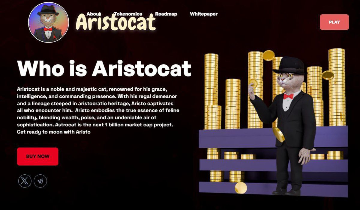 🎩 AristoCat FL PreSale TODAY at 16:00H UTC on #Solana  🎩

<a href="/Aristocat_io/">Aristocat</a> appeals to investors and enthusiasts, promising a future where digital assets and elegance intertwine. 
Join the journey and witness Aristocat's rise to a billion-dollar market cap!🔥🚀

BUY $ARISTO on
