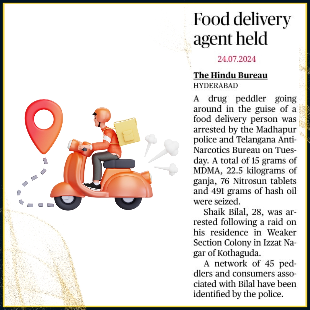 EAGLE_TELANGANA's tweet image. TGANB along with #madhapur PS, apprehended a #deliveryboy  &amp;amp; seized 12 lakhs worth of contraband #drugs .
@TelanganaDGP @director_tganb @narcoticsbureau
@CVAnandIPS @TelanganaCOPs @hydcitypolice
@cyberabadpolice @RachakondaCop @NMBA_MSJE
@unodc @NalgondaCop 
#drugfreetelangana