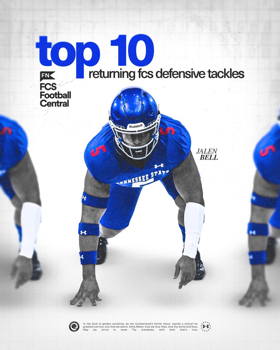 𝐎𝐧𝐞 𝐨𝐟 𝐭𝐡𝐞 𝐛𝐞𝐬𝐭 𝐢𝐧 𝐭𝐡𝐞 𝐅𝐂𝐒 📈💪🏿

Jalen Bell was voted as one of the top 🔟 returning defensive tackles in the <a href="/NCAA_FCS/">NCAA FCS Football</a> by <a href="/The__Bluebloods/">FCS Football Central</a> 

#RoarCity x #GUTS