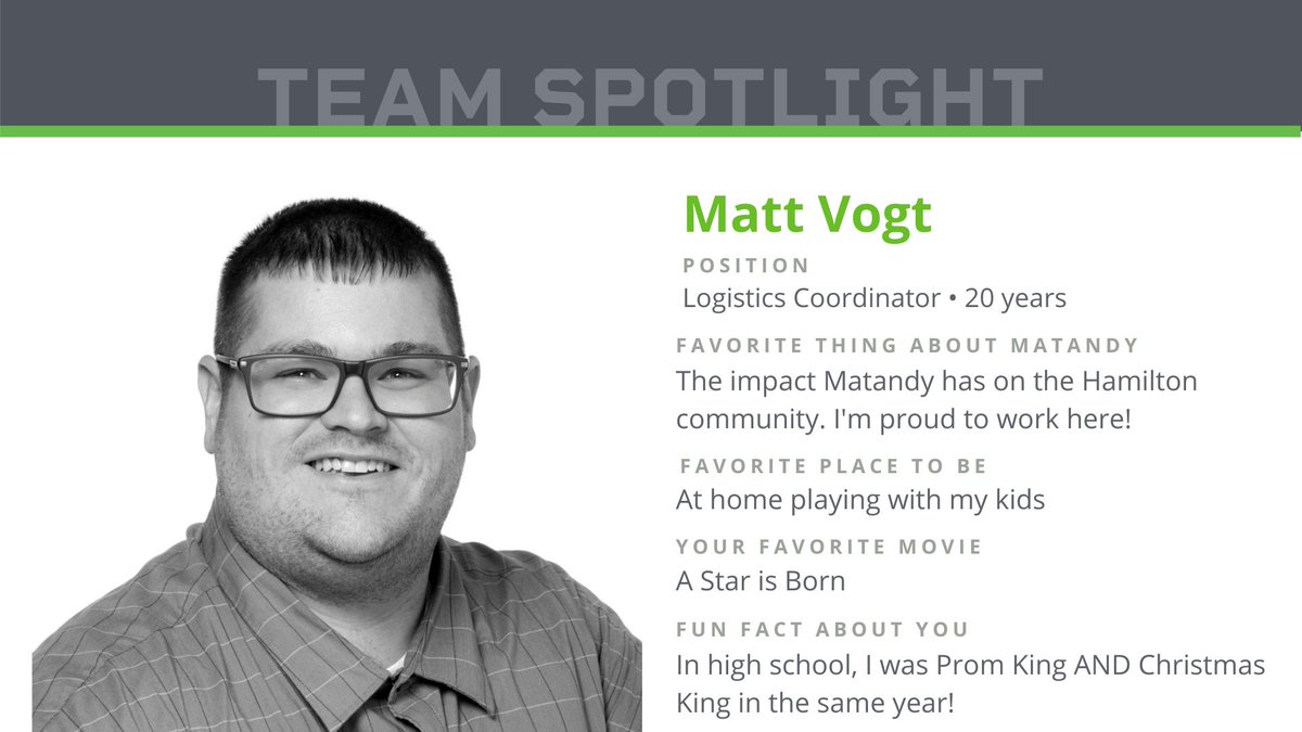 Meet Matt Vogt —Matt is a part of our traffic department and we appreciate his hard work, dedication + commitment to the company. We are lucky to have him on our team. #TeamSpotlight #DifferenceMaker