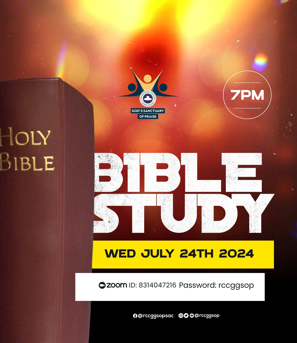 RCCGGSOP's tweet photo. Join us this evening via zoom as we have our Bible study this evening

#BibleStudy #study #bible #loveisland #FayeYoko https://t.co/xSY03fzZ5Q