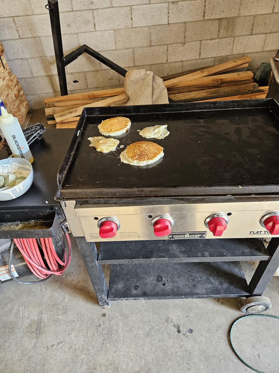 My wife.  Why did you buy a griddle for the office and not for up here at the house?  Because im there for 5 out of the 7 brakefast opportunities of the week?