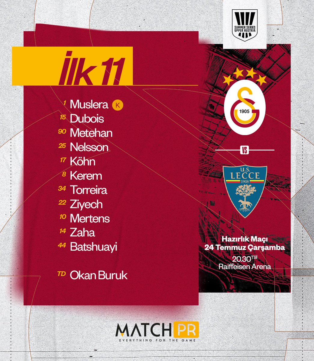 Lecce karşısında ilk 11'imiz 👇

<a href="/matchpr_/">Match PR</a>