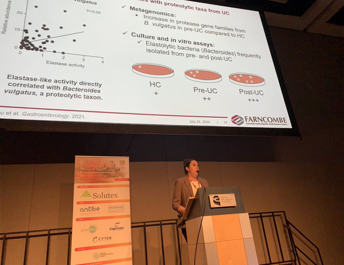 Verdu Lab (@verdulab) on Twitter photo Dr Heather Galipeau giving a brilliant talk in beautiful Quebec City WCI@24 on microbial proteolytic activity in IBD at the Young Investigator’s session <a href="/Farncombe_GI/">Farncombe Institute</a> Dr Heather Galipeau giving a brilliant talk in beautiful Quebec City WCI@24 on microbial proteolytic activity in IBD at the Young Investigator’s session <a href="/Farncombe_GI/">Farncombe Institute</a>
