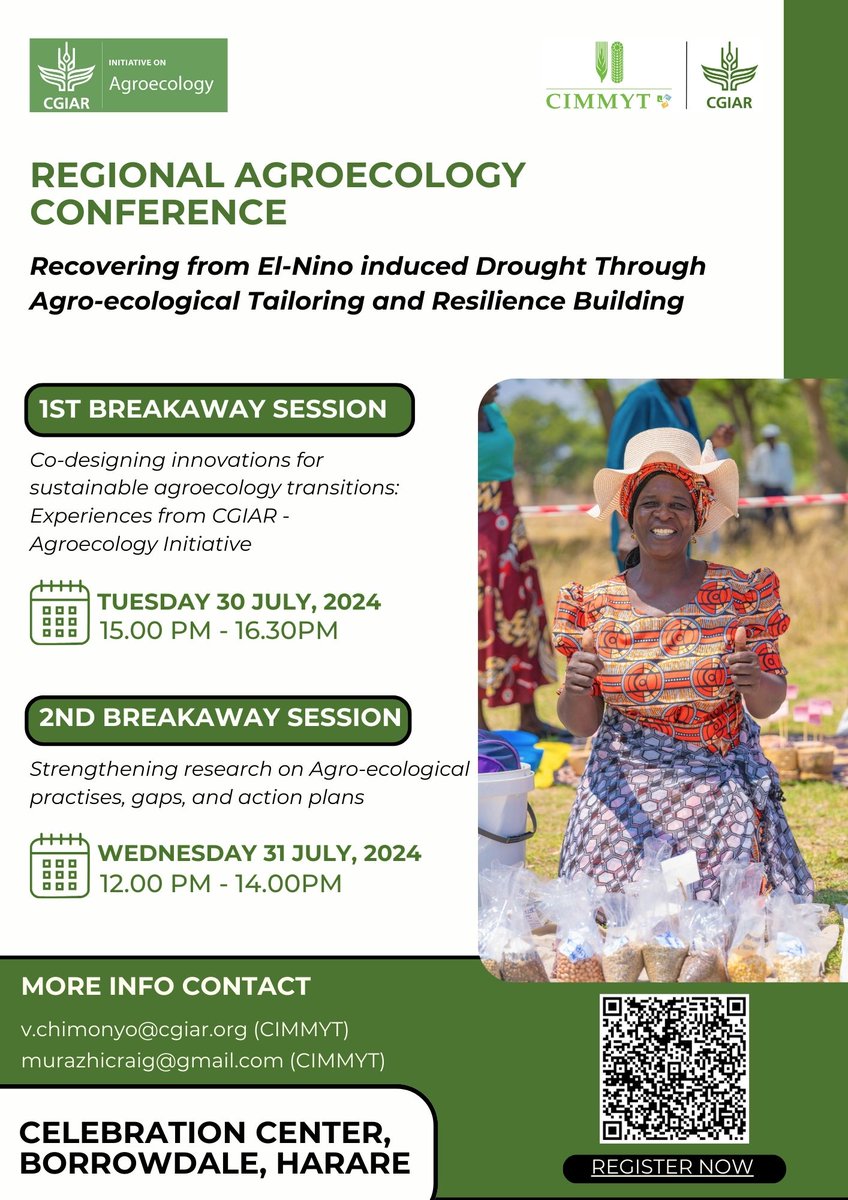 Murazhi Craig (@craigmuraz) on Twitter photo Join us at the Regional Agroecology Conference in Harare from July 30 to Aug 1, 2024! Theme: "Recovering from El-Nino induced Drought Through Agro-ecological Tailoring and Resilience Building." This conference will address the severe impacts of El Nino-induced drought on Join us at the Regional Agroecology Conference in Harare from July 30 to Aug 1, 2024! Theme: "Recovering from El-Nino induced Drought Through Agro-ecological Tailoring and Resilience Building." This conference will address the severe impacts of El Nino-induced drought on