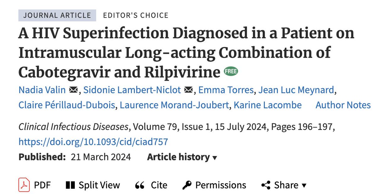 Laura Waters (@drlaurajwaters) on Twitter photo Case report of superinfection on LA-CAB/RPV mentioned by <a href="/FrancoisVenter3/">Francois Venter</a> in another BRILLIANT talk in a brilliant INSTI session
academic.oup.com/cid/article/79…
@GerettiAnna Case report of superinfection on LA-CAB/RPV mentioned by <a href="/FrancoisVenter3/">Francois Venter</a> in another BRILLIANT talk in a brilliant INSTI session
academic.oup.com/cid/article/79…
@GerettiAnna