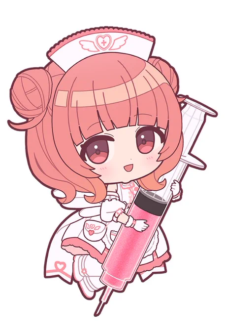 みみたや&あかりんナースメイド風衣装SDも描いたよ #ミミ画 #濃いめのアート 