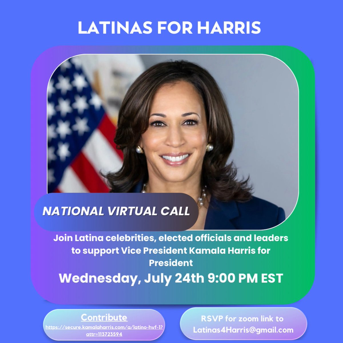 ReElectNydia's tweet photo. 🚨TONIGHT: Wednesday, 9 PM EST - Latinas for Harris Organizing Call. 

Time for us to step up and get to work. 
RSVP: Latinas4Harris@gmail.com.

 See you there! https://t.co/rE0RX0LGtO