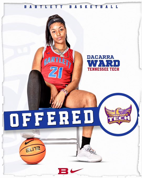 Dacarra Ward (@dacarraward) on Twitter photo After an amazing conversation with <a href="/kimrosamond/">Kim Rosamond</a> I am excited to have received an offer for the opportunity to play for <a href="/TTUWBB/">Tennessee Tech Women’s Basketball</a> thank you so much!
<a href="/HoopGirlsBHS/">Bartlett GBB</a> <a href="/TNFlightEYBL/">Tennessee Flight EYBL</a> After an amazing conversation with <a href="/kimrosamond/">Kim Rosamond</a> I am excited to have received an offer for the opportunity to play for <a href="/TTUWBB/">Tennessee Tech Women’s Basketball</a> thank you so much!
<a href="/HoopGirlsBHS/">Bartlett GBB</a> <a href="/TNFlightEYBL/">Tennessee Flight EYBL</a>
