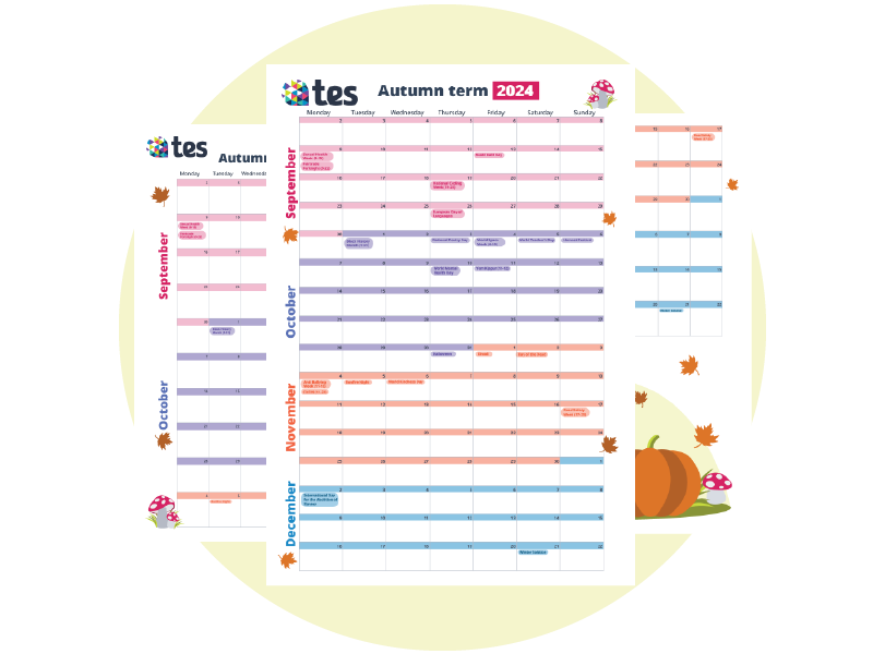 TesGlobalX's tweet photo. Get your plans in place for September and onwards with our awesome illustrated Autumn term calendar. Complete with all the key dates and seasonal events you need to be aware of! 

Completely free to download and ready for your classroom or staffroom here: https://t.co/zNfDigzFhy https://t.co/ZkHnubBTTk
