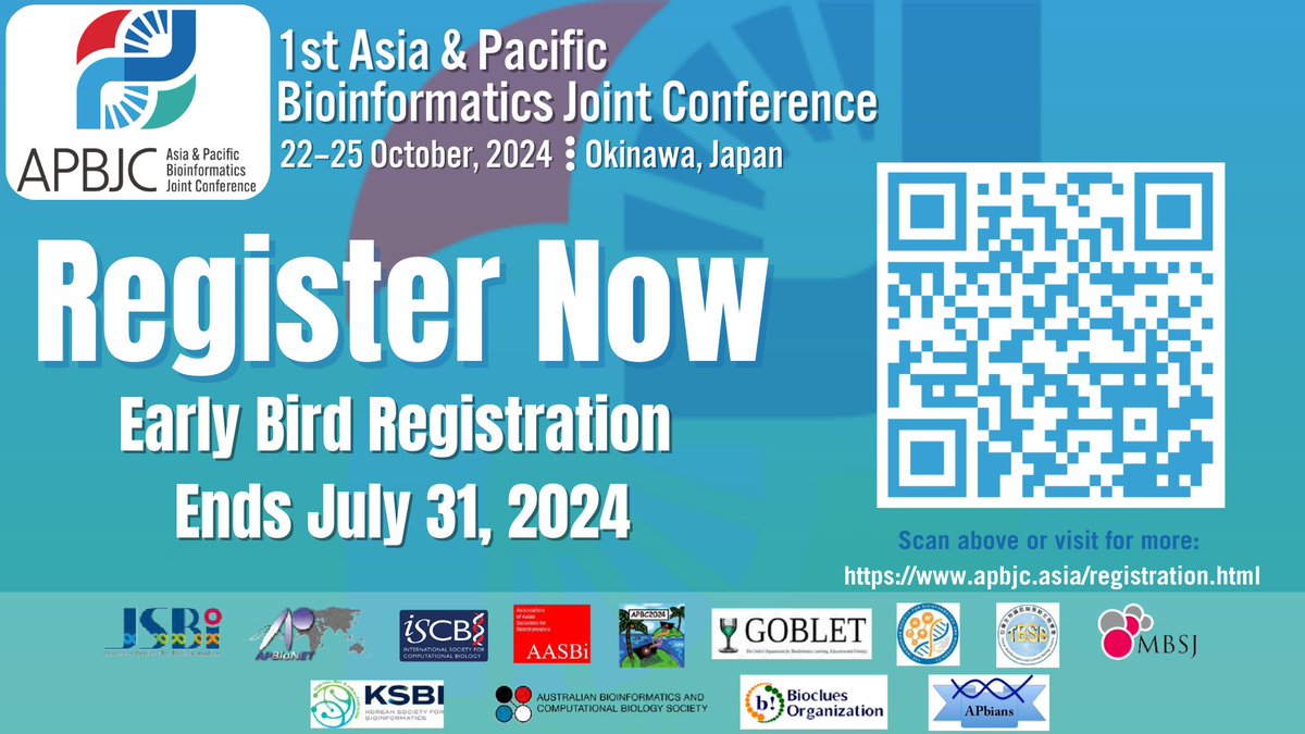 iscb's tweet photo. 🚨 Early bird registration for #APBJC ends July 31! Don't miss out on discounted rates. Secure your spot today and save! 🌟 #EarlyBird #Conference2024 https://t.co/PUZdJVydwD