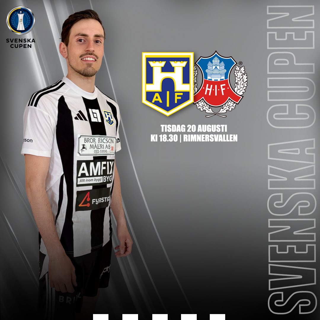 Tisdag 20 augusti kl 18.30 möter vi Helsingborgs IF i Svenska Cupen. Matcharena: Rimnersvallen! 🤍🖤

#herrestadsaif #uddevalla