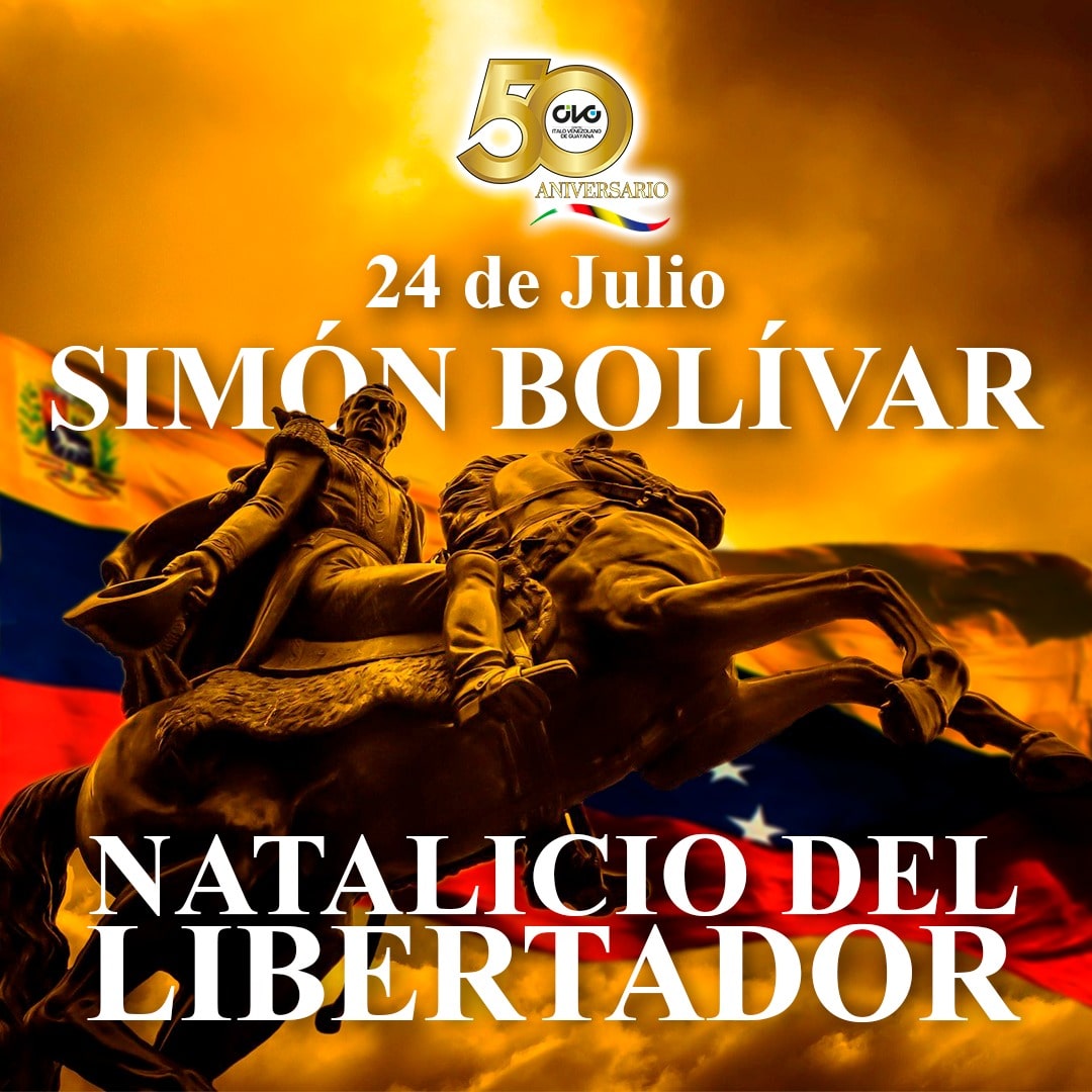 📅✨ Conmemoramos el nacimiento del prócer Simón Bolívar, quien vino al mundo un 24 de julio de 1783 en Caracas, la actual capital de Venezuela. 🇻🇪✨

¡Celebremos el nacimiento de este gran héroe de nuestra historia! 🌟
_
#CIVG #Efeméride #Venezuela #CiudadGuayana #Pzo