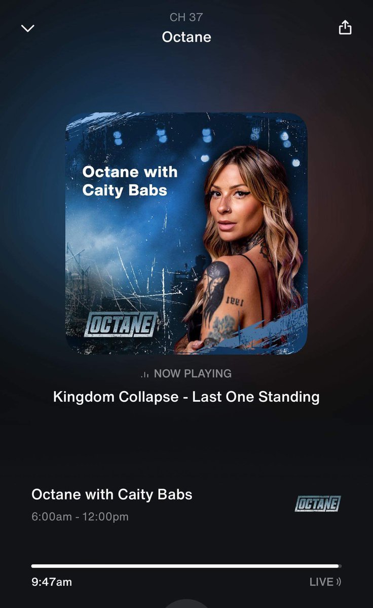 Stephanie Bentzen (@stephb_77) on Twitter photo We got <a href="/CiBabs/">Caity Babs</a> spinning the great ones this morning on <a href="/SiriusXMOctane/">Octane</a>! Thanks for playing <a href="/kingdomcollapse/">Kingdom Collapse</a> new one #LastOneStanding! Iโm absolutely loving this one and canโt wait to hear it live ๐ค๐ป๐ฅ๐ค๐ป๐ฅ๐ค๐ป #kingdomcollapse #octane #newrock We got <a href="/CiBabs/">Caity Babs</a> spinning the great ones this morning on <a href="/SiriusXMOctane/">Octane</a>! Thanks for playing <a href="/kingdomcollapse/">Kingdom Collapse</a> new one #LastOneStanding! Iโm absolutely loving this one and canโt wait to hear it live ๐ค๐ป๐ฅ๐ค๐ป๐ฅ๐ค๐ป #kingdomcollapse #octane #newrock