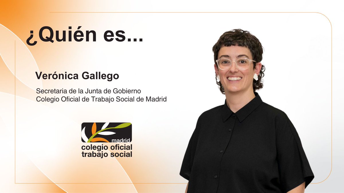 ColegioTSMadrid's tweet photo. ¿Quién es Verónica Gallego (@verotsocial), nueva secretaria de la Junta de Gobierno del #COTSMadrid?

Desde el año 2009 trabaja en Atención Social Primaria del Ayuntamiento de Paracuellos. 

Conócela mejor ⬇
https://t.co/sWpWgfyDs4 https://t.co/XYeMpgZAiQ