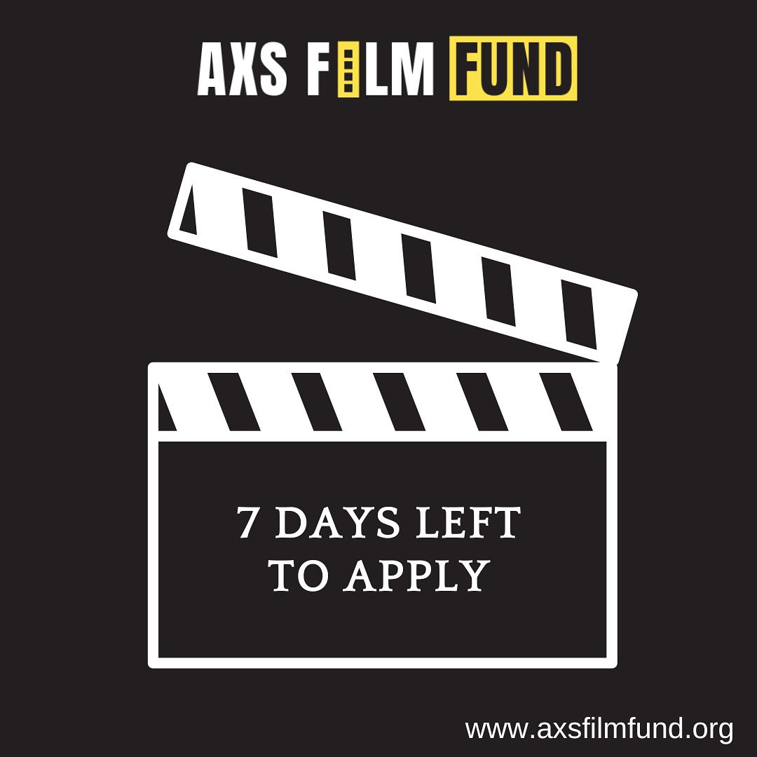 ⏰ AXS Film Fund closes in 7 days! Submit your application before 11:59 pm ET on July 31st.

For more details and to apply, visit [axsfilmfund.org](axsfilmfund.org). Don’t miss out! 🌟