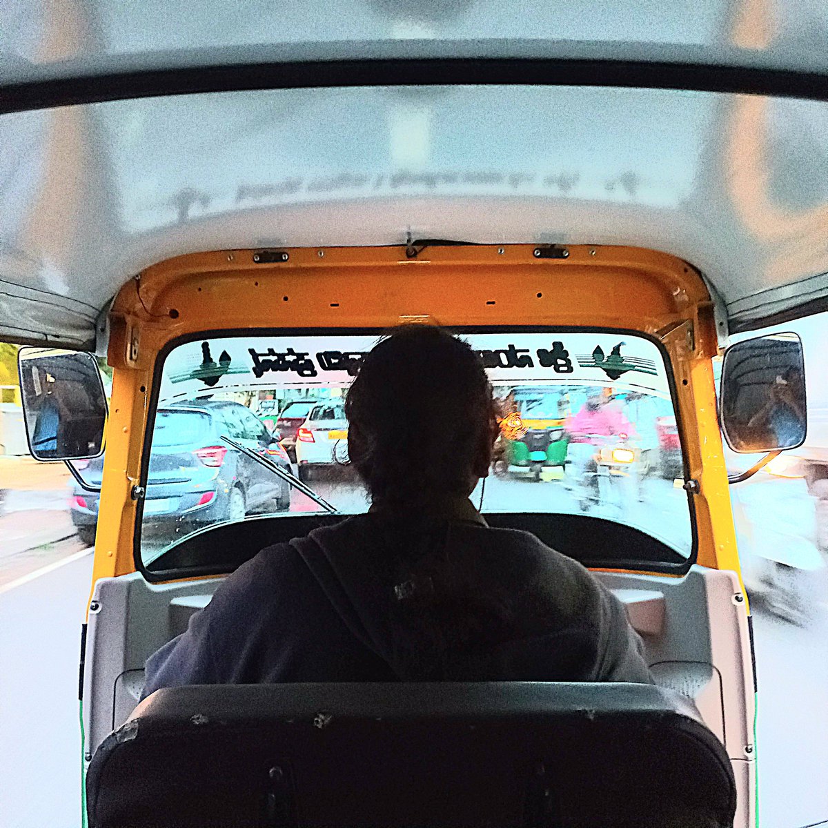 First ever ride with a female auto driver in Blr <a href="/nammayatri/">Namma Yatri</a> 

- used to work in a factory @25k/month. Dropped out after having a baby
- earns 20% more as a full time auto driver
- gets more flexibility as a new mother (wrt leaves, time)
- told me only ~200 female drivers in blr