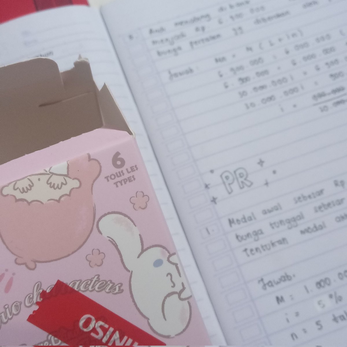 — Wednesday, 24 July 2024 💌
HAYIII, akhirnya aku progress lagi! ☆
hari ini aku nyampul buku biology &amp; review materi matwa (karena di sekola tadi gapaham samsek HEHE) andddd aku ngerjain pr matwa! 😮‍💨😮‍💨😮‍💨😮‍💨😮‍💨 besok langsung dikumpul eeuyy. semangaat semua!