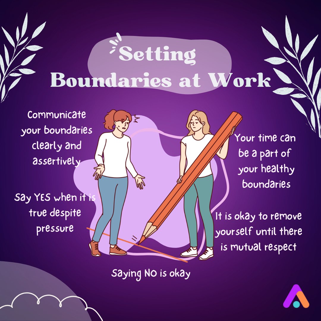 omlifecompass's tweet image. Empower yourself, recognizing that boundaries are essential.🌼 🧘‍♀️Whether it’s managing your workload, protecting your personal time, or maintaining a healthy work-life, setting boundaries ensures you thrive both professionally and personally. 🚫🌟

#BoundariesAtWork #WorkWellness