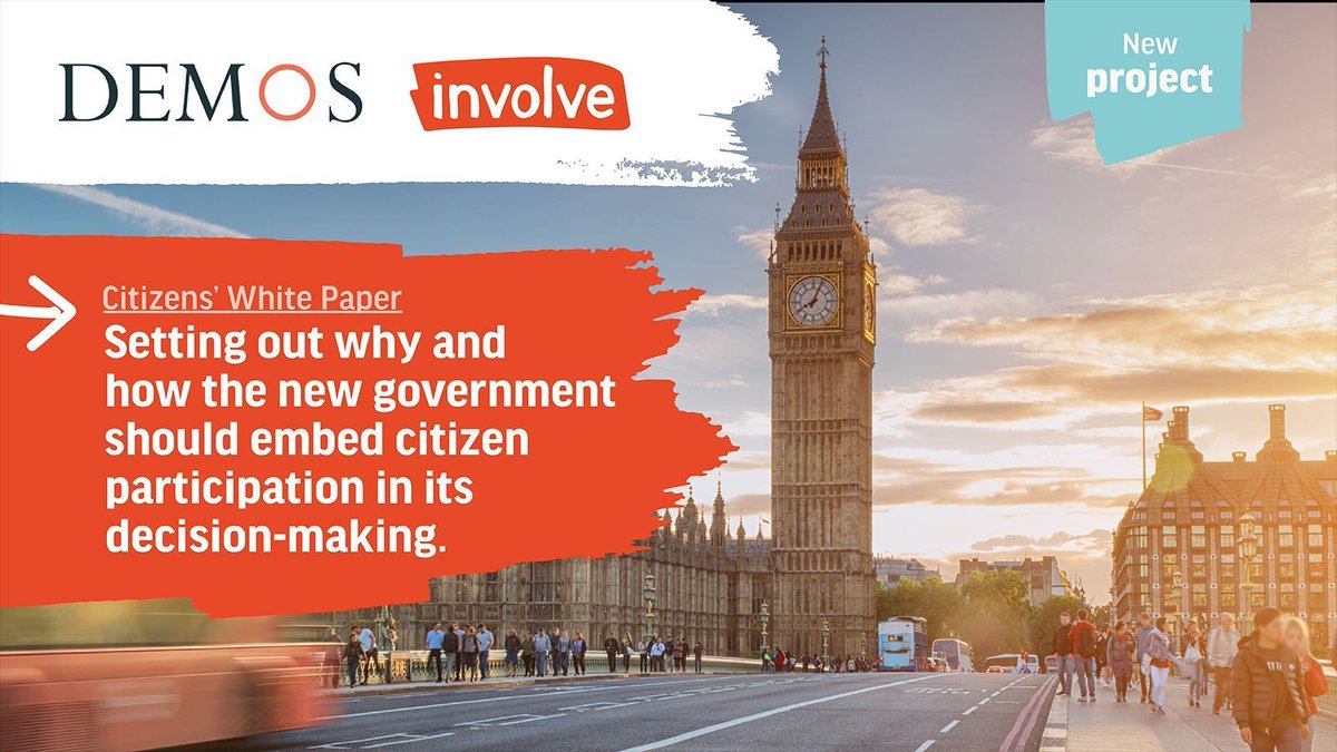 ✨ Our Citizens' White Paper went live Monday, with lead partners <a href="/demos/">Demos</a>!

It sets out why, when and how govt should put people from different walks of life —  across the UK — at the heart of national policy making.

🧵 👇