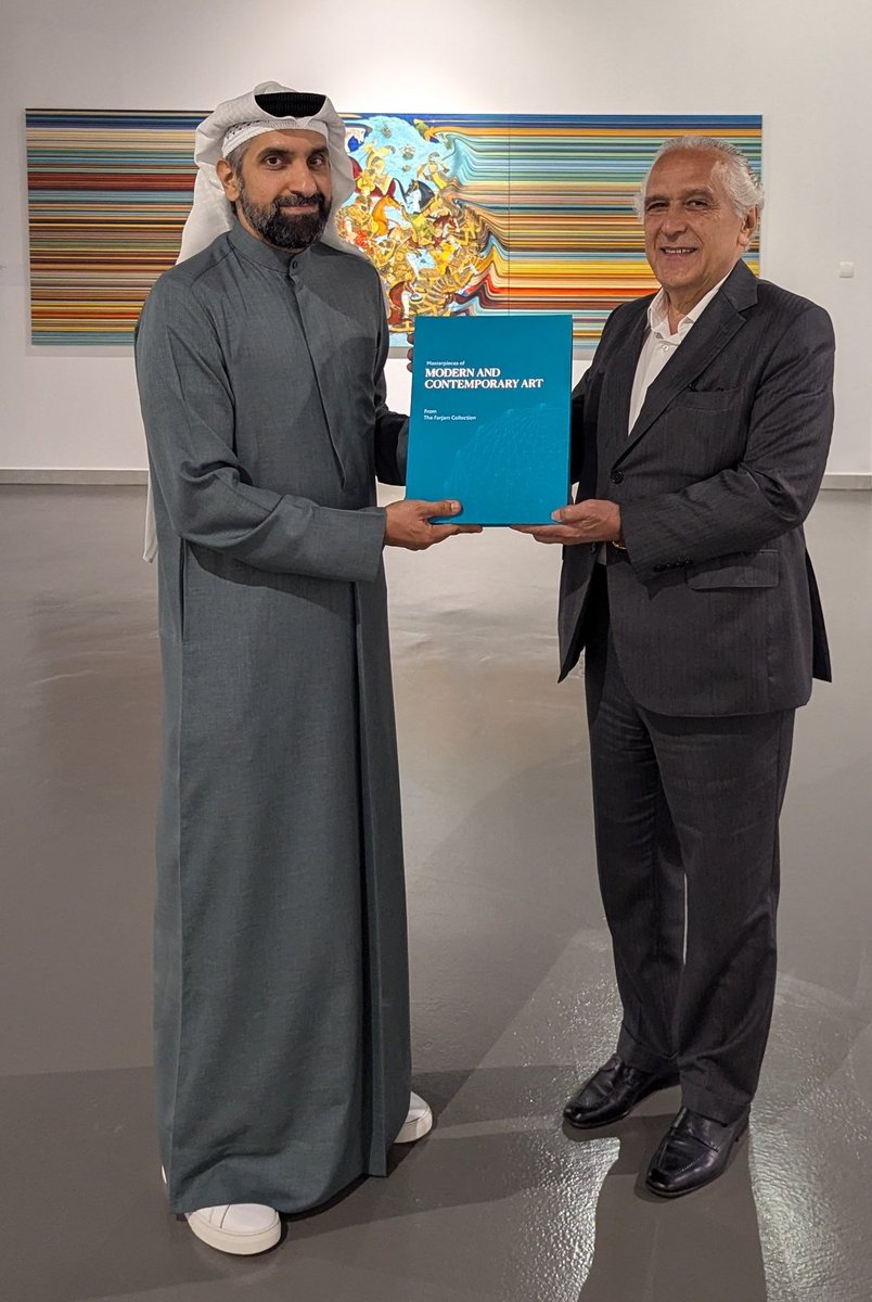 سلطان سعود القاسمي (@sultanalqassemi) on Twitter photo مبروك للدكتور فراهد فرجام على نشر كتابه الجديد عن مجموعته الرائعة والتي تضم فنون إسلامية وشرق أوسطية حديثة ومعاصرة. يسعدني بانني قمت بكتابة نص في احدى الكتب.
Congratulations to Dr Farhad Farjam on publishing an impressive publication about the <a href="/FarjamFndn/">Farjam Foundation</a> collection in two مبروك للدكتور فراهد فرجام على نشر كتابه الجديد عن مجموعته الرائعة والتي تضم فنون إسلامية وشرق أوسطية حديثة ومعاصرة. يسعدني بانني قمت بكتابة نص في احدى الكتب.
Congratulations to Dr Farhad Farjam on publishing an impressive publication about the <a href="/FarjamFndn/">Farjam Foundation</a> collection in two