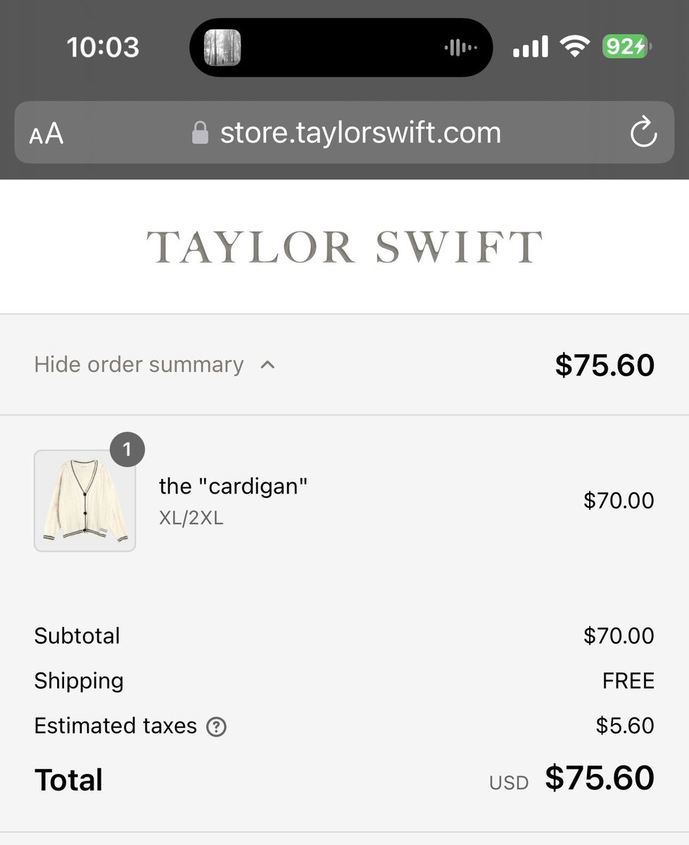 kollyn43's tweet photo. @taylornation13 it’s been a long time coming but i will finally have the og folklore cardigan in my collection!!🩶 https://t.co/atGJY1Xj0W