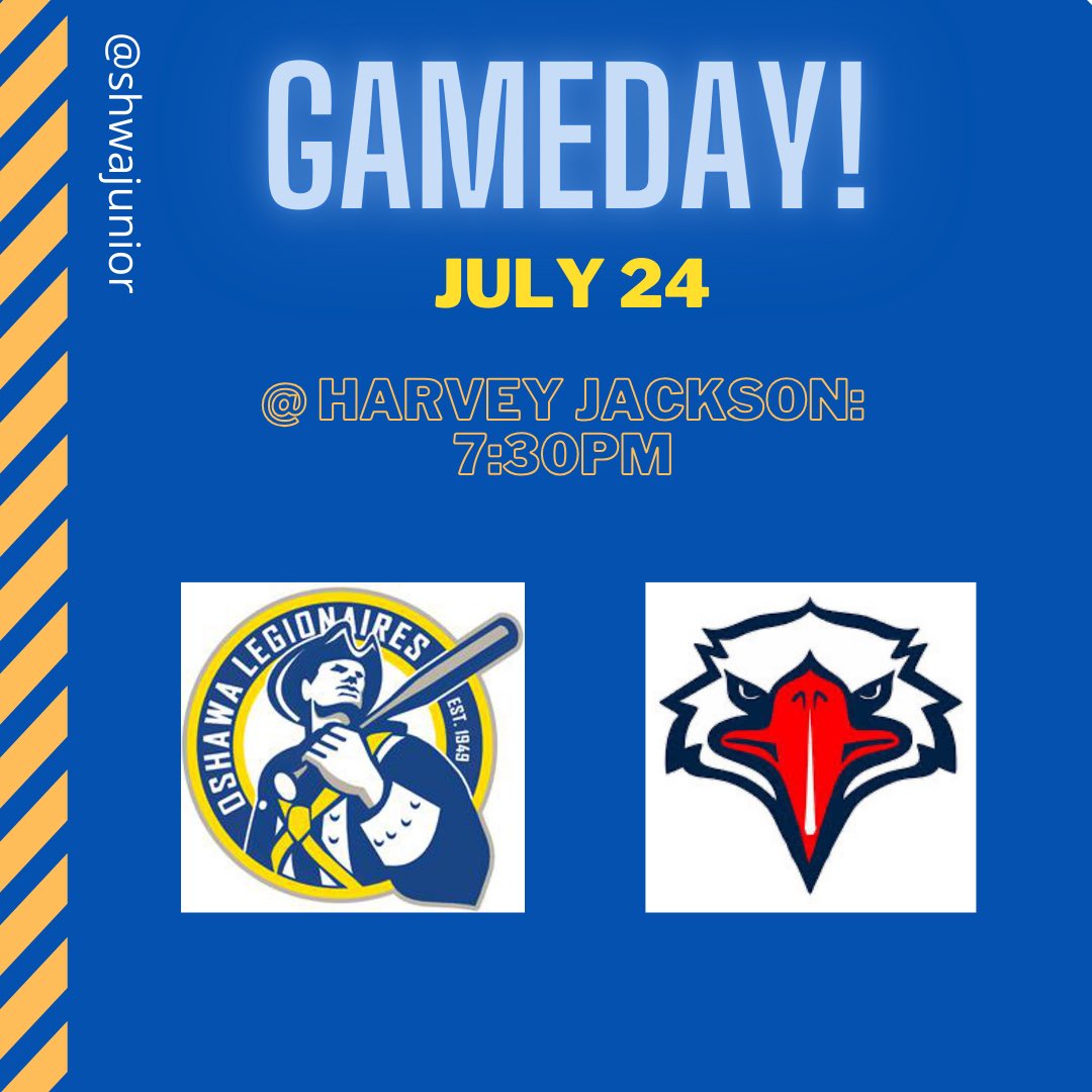 Oshawa Junior Baseball Club (@shwajunior) on Twitter photo GAMEDAY!
We’re @ Kendal for the 5th and final meeting of the season. Season series is 2-2 so tonight will decide the winner. <a href="/FrankieBest99/">Frankie Best</a> on the hill. <a href="/OwenMcmulkin/">Owen McMulkin</a> expected to get work out of the pen and @StefanM027 is expected to make his #ShwaJr debut GAMEDAY!
We’re @ Kendal for the 5th and final meeting of the season. Season series is 2-2 so tonight will decide the winner. <a href="/FrankieBest99/">Frankie Best</a> on the hill. <a href="/OwenMcmulkin/">Owen McMulkin</a> expected to get work out of the pen and @StefanM027 is expected to make his #ShwaJr debut