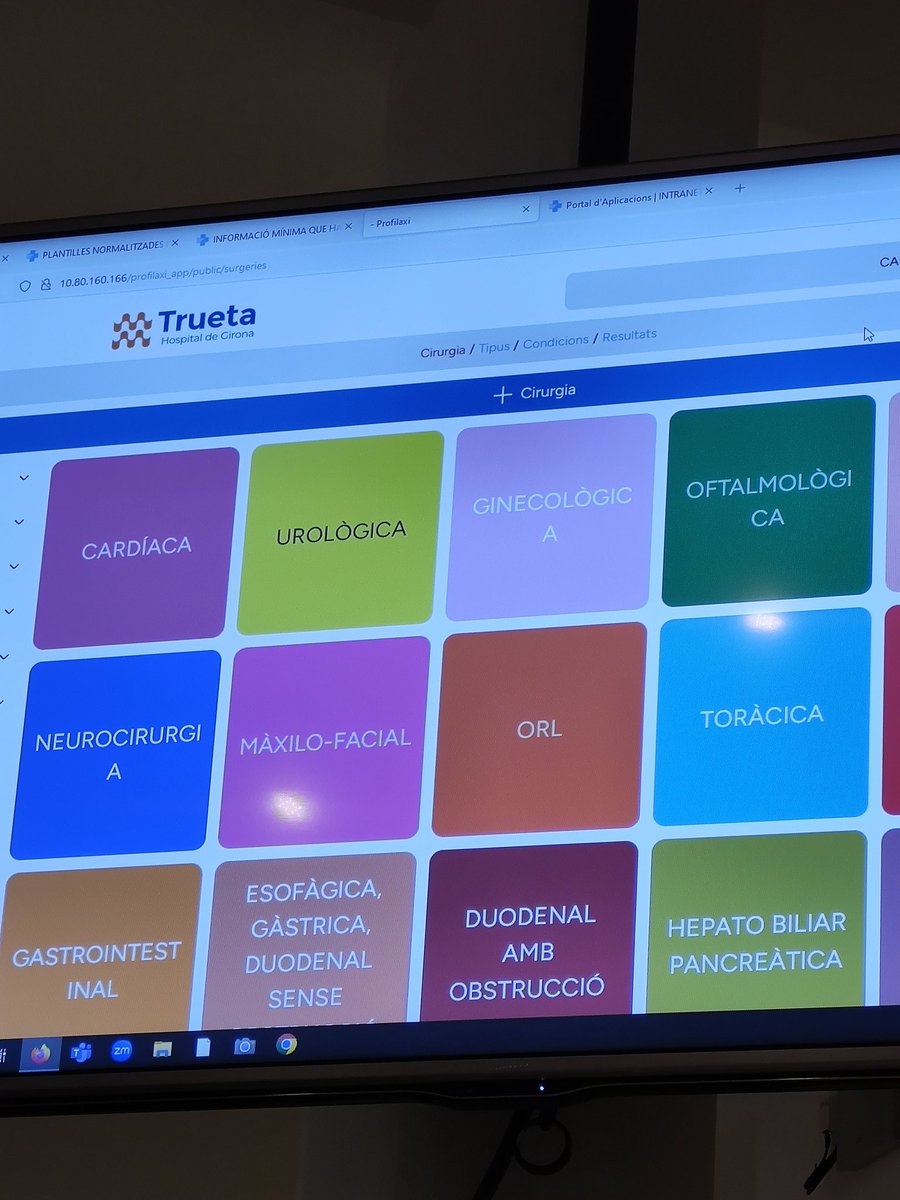 InternaTrueta's tweet photo. Avui hem presentat de la mà de la Dra. Batlle, de la U. Malalties infeccioses, una APP intrahospitalària sobre Profilaxi antibiòtica quirúrgica i de procediments invasius. Ha estat desenvolupada per estudiants de cicle formatiu superior de l'institut @Cendrassos de Figueres.👏🏼💊 https://t.co/JyCOa692Rd