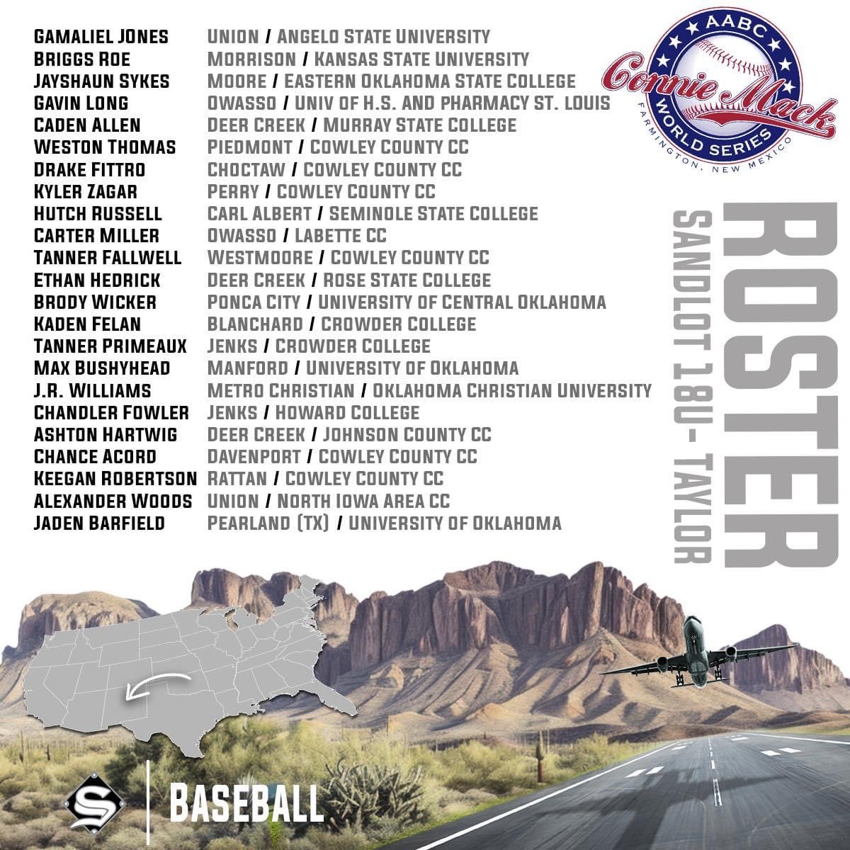 Here is the 2024  Connie Mack WS roster! 

Congratulations fellas! 
#sandlotfam 
#chasingconnie