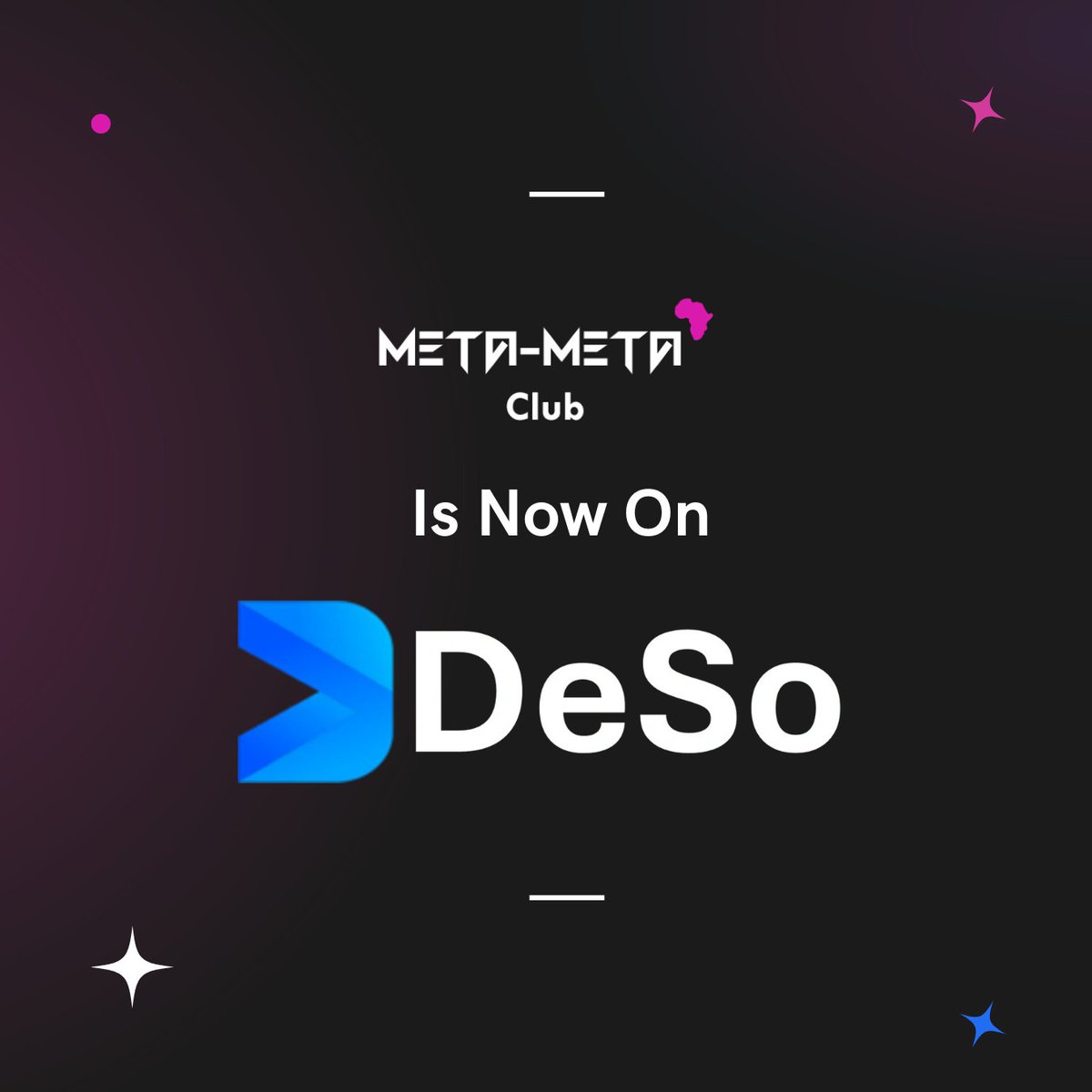 MetametaClub's tweet photo. We Are Now on Deso!
Follow us on Desofy or Diamond app - https://t.co/dNebFuTcHS
$DESO #Metametaclub #Metaverse https://t.co/JSqxexWCXd