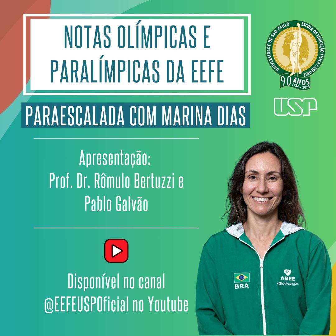 Celebrando o início dos Jogos Olímpicos nesta semana, estreamos as "Notas Olímpicas e Paralímpicas da EEFE", ciclo promovido pelo Departamento de Esporte. No primeiro encontro online, conversamos  com a atleta e pesquisadora Marina Dias. Confira: youtu.be/Id1GZCL2Dd0