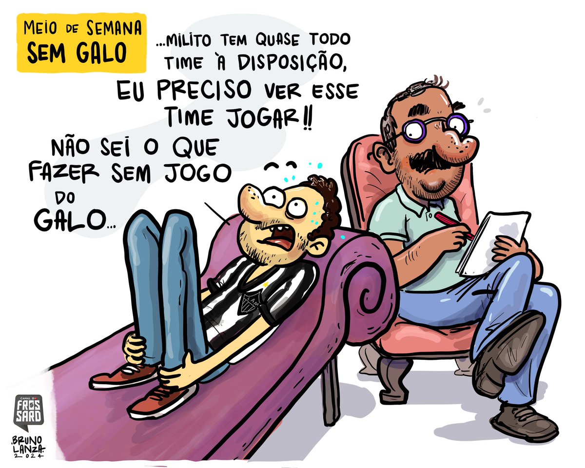 Quando tinha mil desfalques, jogava quase todo dia. Agora que tem todo mundo… 😂

Quem aí tá ansioso pra domingo?

🖼️: <a href="/brunolanza_art/">Bruno Lanza</a>