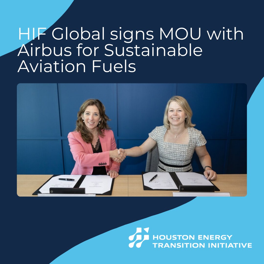 htx_energy's tweet photo. HETI member #HIFGlobal has announced the signing of a Memorandum of Understanding with @Airbus to advance the global development of e-Fuels for aviation via the methanol to jet fuel pathway.
✈️Read more: https://t.co/aORMCj8oKU https://t.co/EMvXAQufqS