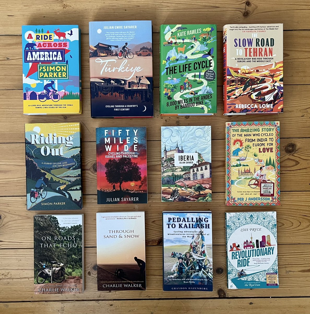 Alison Lear (@alisonsl2) on Twitter photo ‘It is by riding a bicycle that you learn the contours of the country best, since you have to sweat up the hills and coast down them.’
- Ernest Hemingway
Bikes and Books 🚲📚
<a href="/SimonWIParker/">Simon Parker</a> <a href="/JulianSayarer/">Julian Sayarer</a> <a href="/CarbonCycleKate/">Kate Rawles</a> <a href="/reo_lowe/">Rebecca Lowe</a> <a href="/cwexplore/">Charlie Walker</a> <a href="/stanleystravels/">Graydon and Maree</a> <a href="/LoisPryce/">Lois Pryce</a> ‘It is by riding a bicycle that you learn the contours of the country best, since you have to sweat up the hills and coast down them.’
- Ernest Hemingway
Bikes and Books 🚲📚
<a href="/SimonWIParker/">Simon Parker</a> <a href="/JulianSayarer/">Julian Sayarer</a> <a href="/CarbonCycleKate/">Kate Rawles</a> <a href="/reo_lowe/">Rebecca Lowe</a> <a href="/cwexplore/">Charlie Walker</a> <a href="/stanleystravels/">Graydon and Maree</a> <a href="/LoisPryce/">Lois Pryce</a>