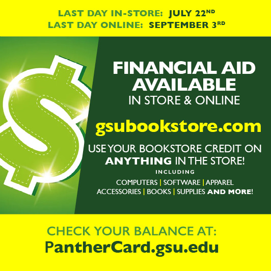 GSUCampusSrvcs's tweet image. Use your Financial Aid Bookstore Credit on anything in the GSU Bookstore!
gsubookstore.com
PantherCard.gsu.edu