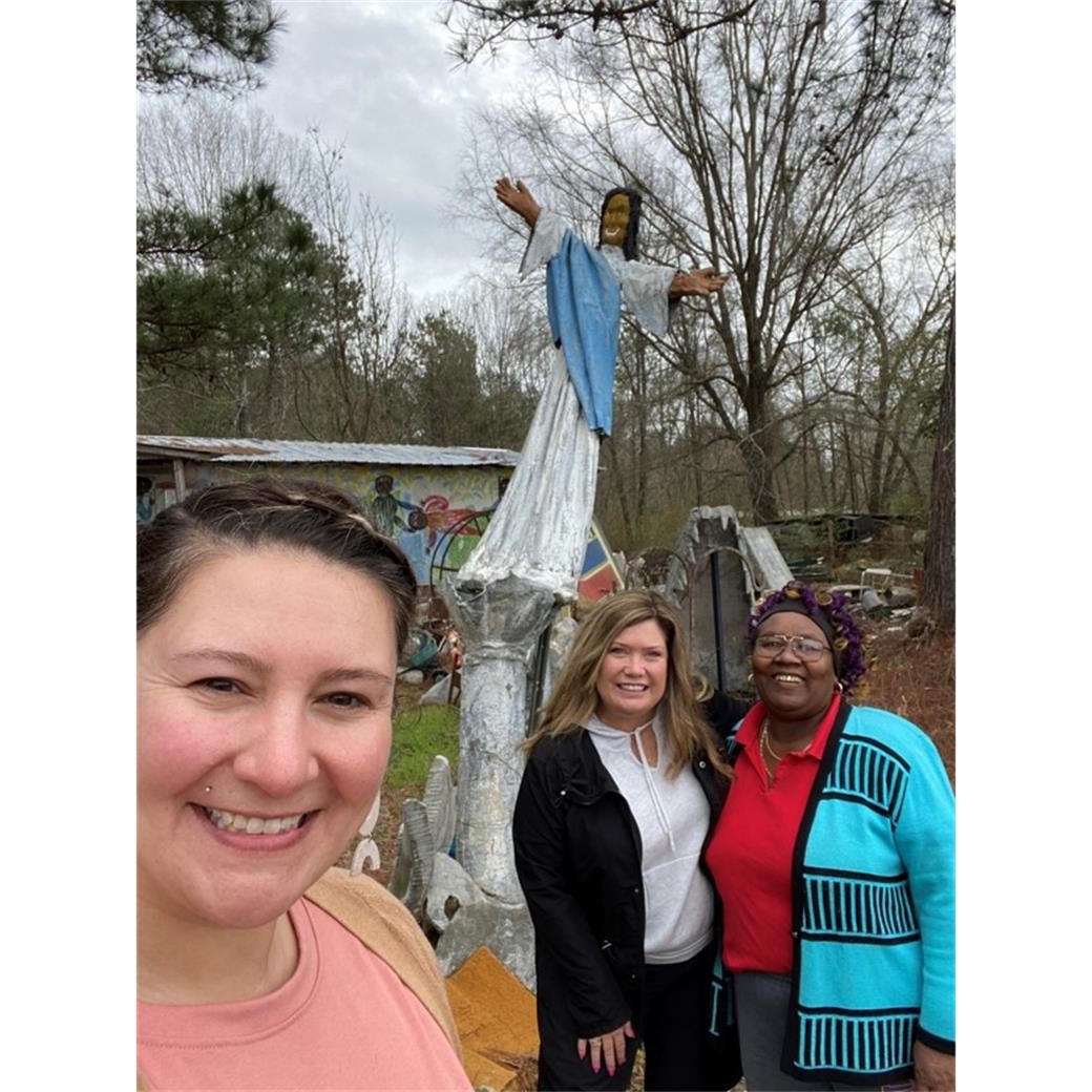 This summer the Kohler Foundation Preservation Team is excited to work with Louisiana art environment builder, Juanita Leonard (b. 1960). Kohler Foundation has contracted with Leonard to conserve 38 of her sculptures which will make their future home at JMKAC’s Art Preserve.